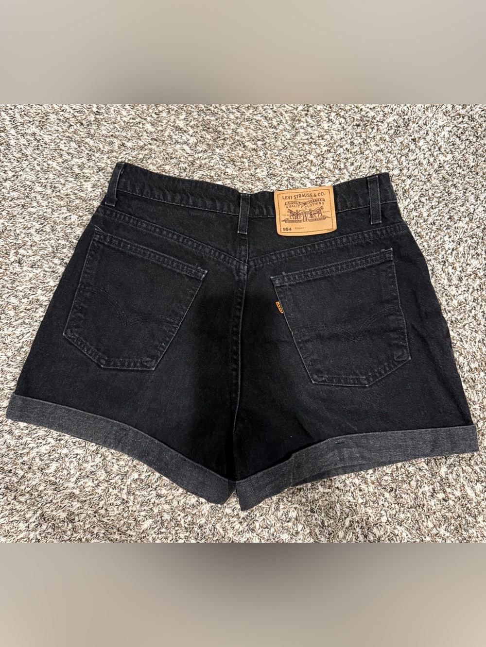 Levi's Black Cuffed High-Rise Denim Shorts